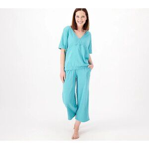 Koolaburra by UGG Lounge Set Size XS Sueded Jersey Pullover Crop Pant Porcelain